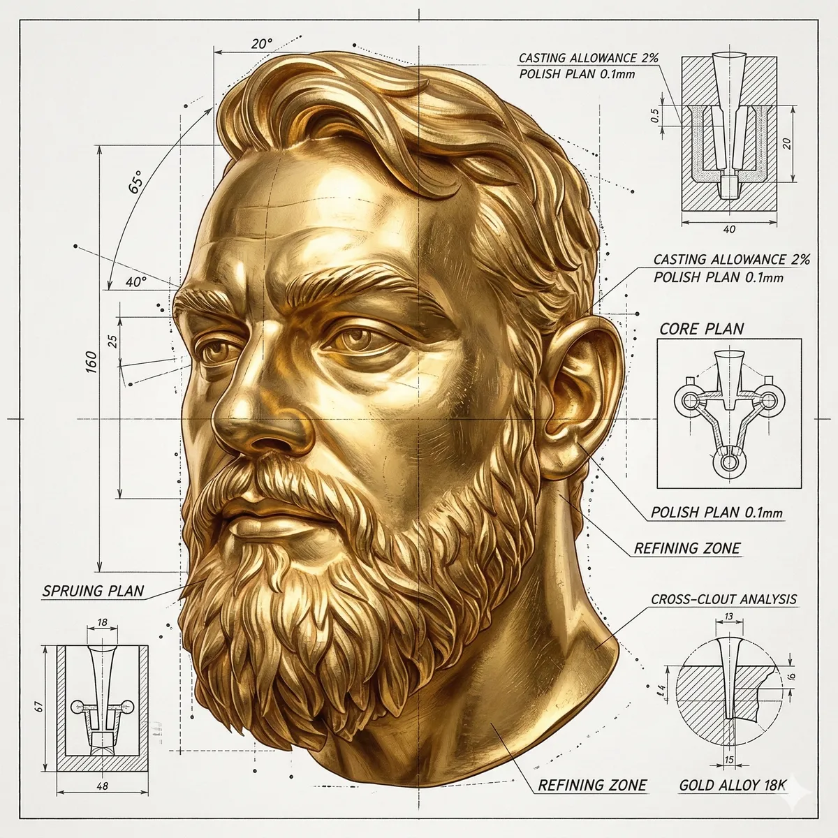Classical marble bust — classical proportions