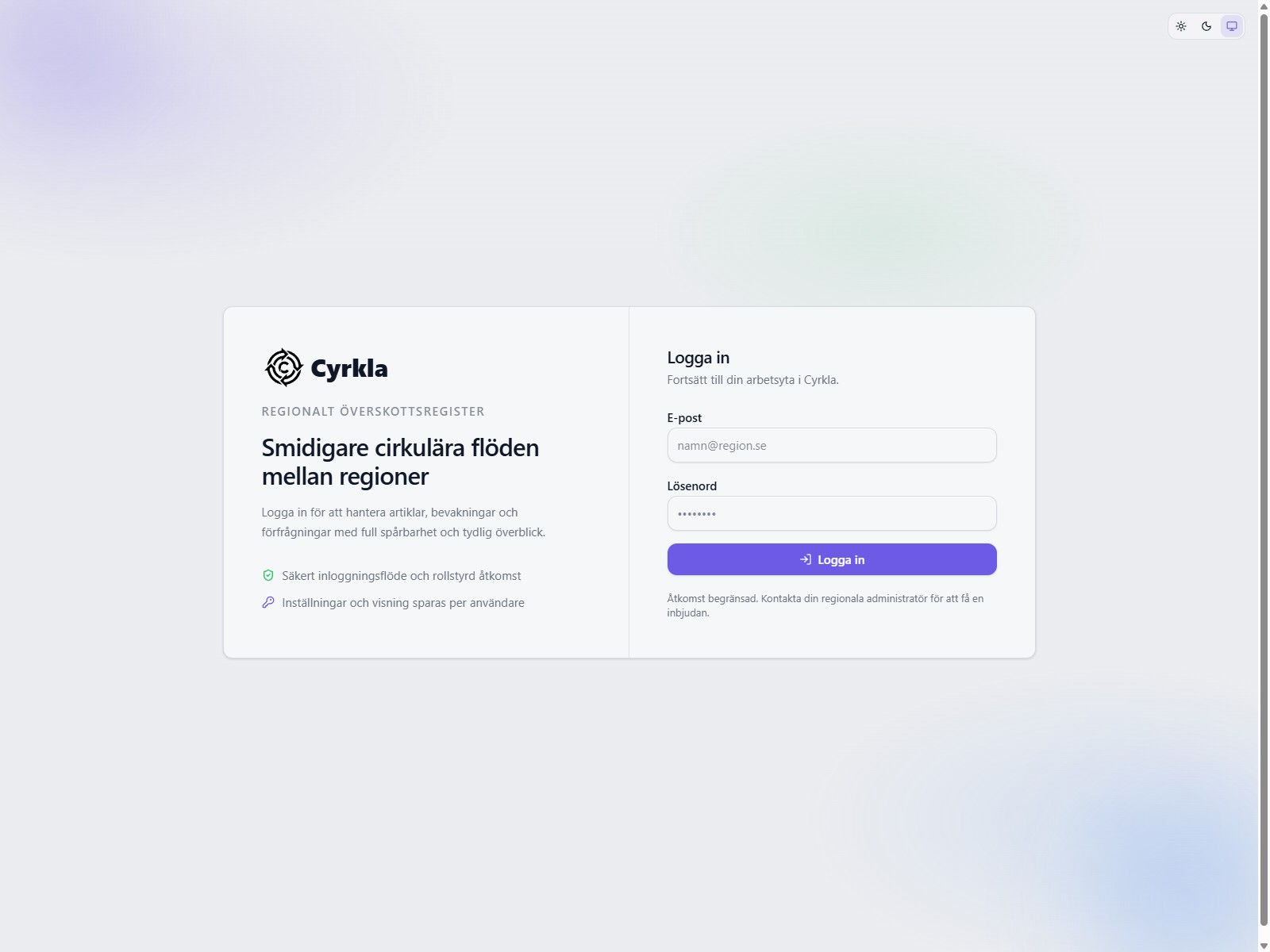 Cyrkla, regionalt &ouml;verskottsregister